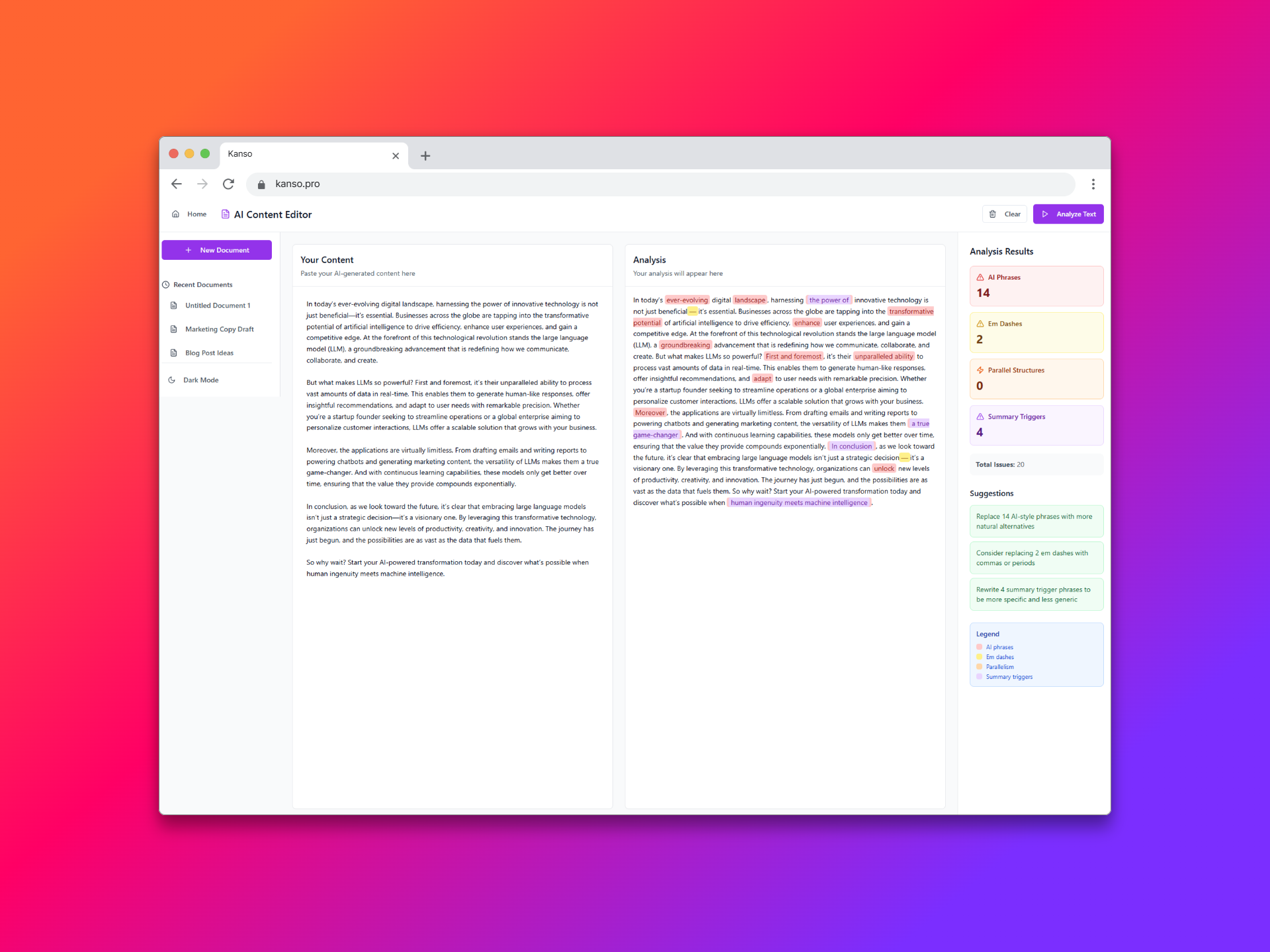 Spot AI-generated writing before you hit publish - Product Image